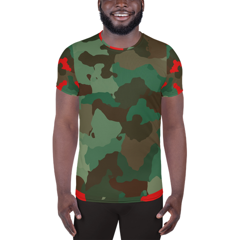 Red Flaire Camouflage Men's Athletic T-shirt