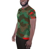 Red Flaire Camouflage Men's Athletic T-shirt